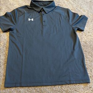 Under Armour Youth medium black polo top great condition